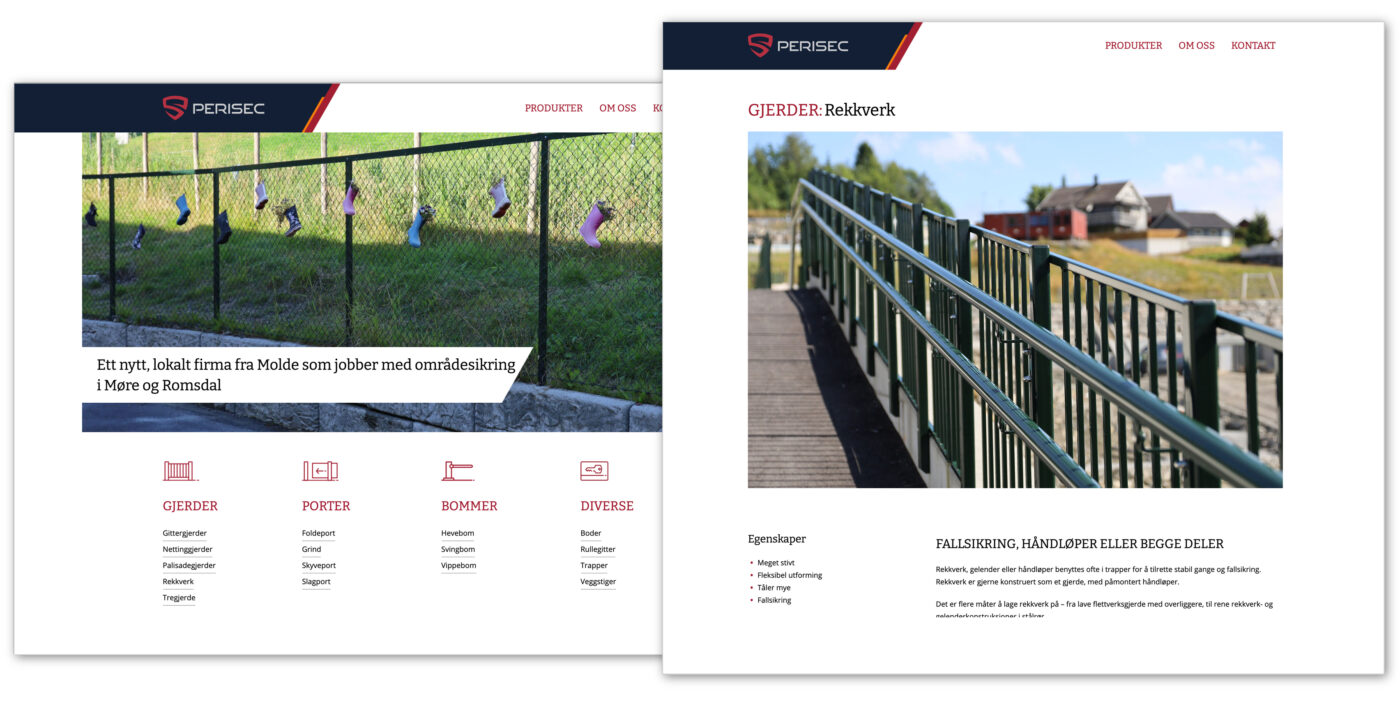 Bilde av Perisec sin forside og en underside.